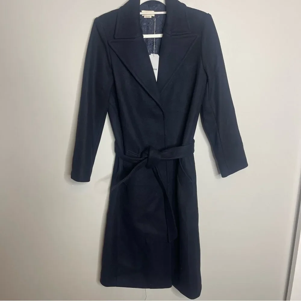 $798 Zadig & Voltaire Monaco Virgin Wool Blend Coat NEW Small